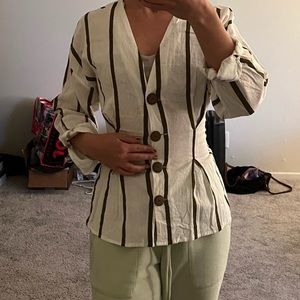 White Zara linen shirt